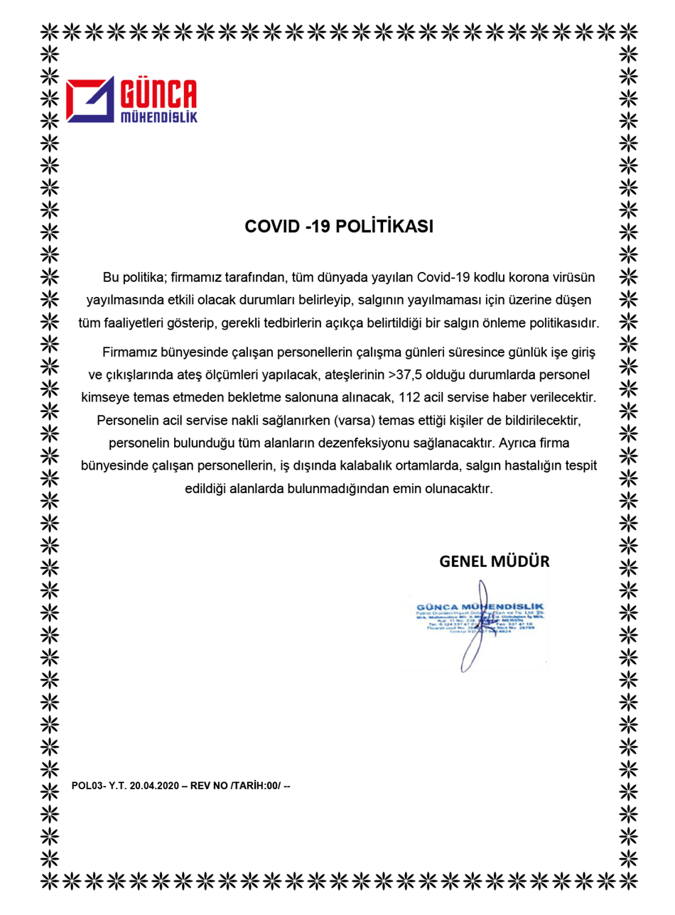 Günca Kovid-19 Politika Belgesi