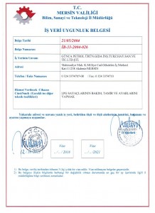 İş Yeri Uygunluk Belgesi